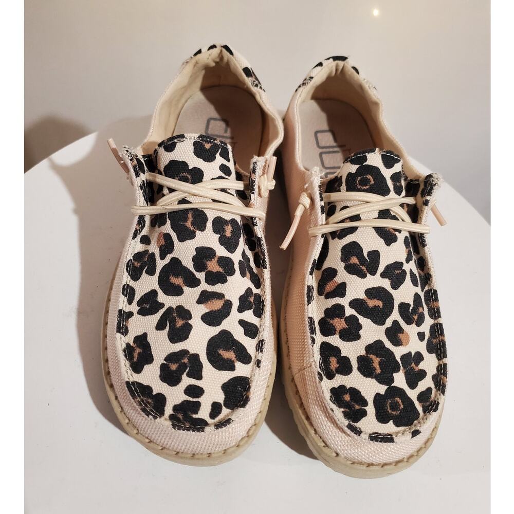 Hey Dude Wendy Funk Leo Safari Lace Up Slip On Canvas Comfort Shoes Womens 6 - Picture 2 of 10